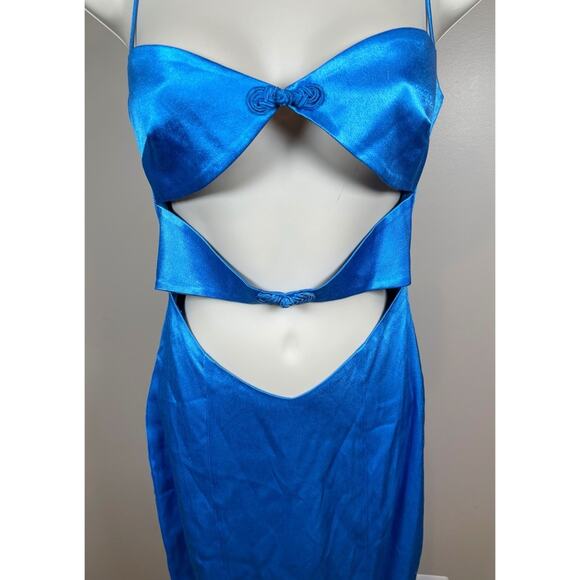 Sau Lee Palmer Cutout Bodycon Azure Blue Maxi Dress Size 00 - Picture 5 of 9